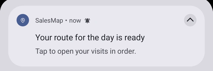 The “Your route for the day is ready” notification on a phone
